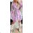 Langes Chiffon-Kurzarmkleid für Damen (S/M ONE SIZE) ITALIAN FASHION IMWGS231048