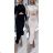 Langes Chiffon-Kurzarmkleid für Damen (S/M ONE SIZE) ITALIAN FASHION IMWGS231048