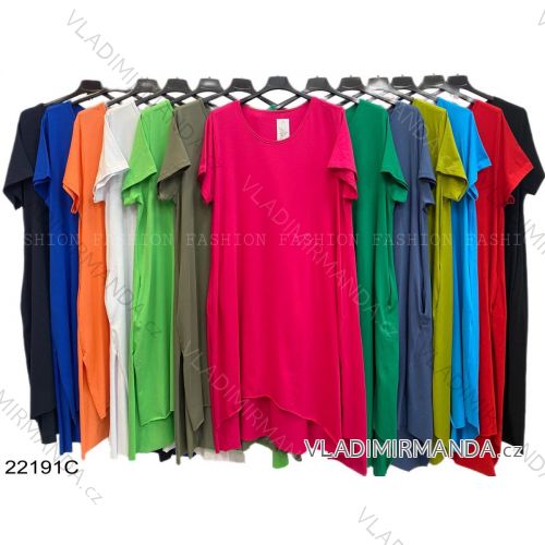 Langes, kurzärmliges Damenkleid in Übergröße (2XL/3XL EINHEITSGRÖSSE) ITALIAN FASHION IMWT231221