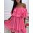 Langes Chiffon-Kurzarmkleid für Damen (S/M ONE SIZE) ITALIAN FASHION IMWGS231048
