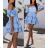 Langes Chiffon-Kurzarmkleid für Damen (S/M ONE SIZE) ITALIAN FASHION IMWGS231048