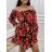 Langes Chiffon-Kurzarmkleid für Damen (S/M ONE SIZE) ITALIAN FASHION IMWGS231048