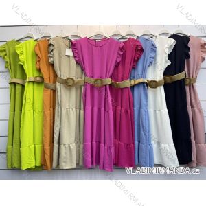Langes Chiffon-Kurzarmkleid für Damen (S/M ONE SIZE) ITALIAN FASHION IMWGM23456