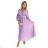 414-6 KLARA Faltenkleid mit Gürtel und Ausschnitt - Fliederfarbe