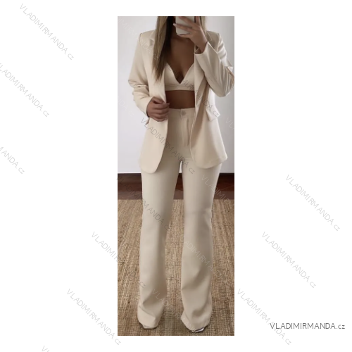 Set aus eleganten langen Hosen und langärmligen Blazern für Damen (Einheitsgröße S/M) ITALIAN FASHION IMPCF2351315-2/51316-2