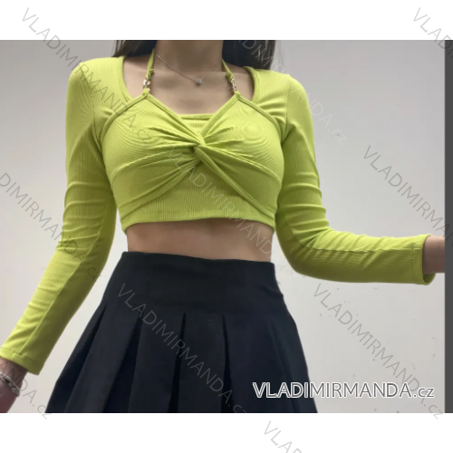Langärmliges Crop-Top für Damen (Einheitsgröße S/M) ITALIAN FASHION IMPCF2326695