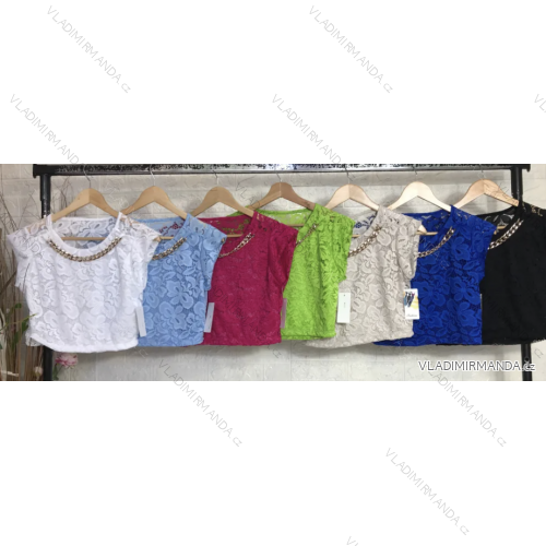 Ärmelloses Spitzen-Crop-Top für Damen (S/M EINHEITSGRÖSSE) ITALIAN FASHION IMPGM233390