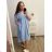 Kurzärmliges Oversize-Kleid für Damen in Übergröße (3XL/4XL ONE SIZE) ITALIAN FASHION IMC23132 3xl / 4xl mittelblau