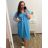 Kurzärmliges Oversize-Kleid für Damen in Übergröße (3XL/4XL ONE SIZE) ITALIAN FASHION IMC23132 3xl / 4xl mittelblau