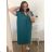 Kurzärmliges Oversize-Kleid für Damen in Übergröße (3XL/4XL ONE SIZE) ITALIAN FASHION IMC23132 3xl / 4xl mittelblau