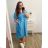 Kurzärmliges Oversize-Kleid für Damen in Übergröße (3XL/4XL ONE SIZE) ITALIAN FASHION IMC23132 3xl / 4xl mittelblau