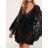 Langes Chiffon-Kurzarmkleid für Damen (S/M ONE SIZE) ITALIAN FASHION IMWGM23456