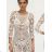 Langes Chiffon-Kurzarmkleid für Damen (S/M ONE SIZE) ITALIAN FASHION IMWGM23456