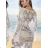 Langes Chiffon-Kurzarmkleid für Damen (S/M ONE SIZE) ITALIAN FASHION IMWGM23456