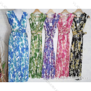 Langes, elegantes, plissiertes ärmelloses Damenkleid (S/M EINHEITSGRÖSSE) ITALIAN FASHION IMPGM2323262