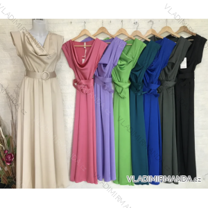 Langes, elegantes, ärmelloses Damenkleid mit Gürtel (S/M EINHEITSGRÖSSE) ITALIAN FASHION IMPGM2330998