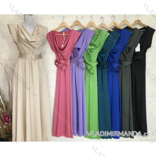 Langes, elegantes, ärmelloses Damenkleid mit Gürtel (S/M EINHEITSGRÖSSE) ITALIAN FASHION IMPGM2330998