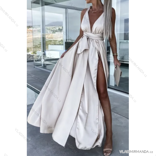 Langes, elegantes Sommerkleid für Damen mit Trägern (S/M EINHEITSGRÖSSE) ITALIAN FASHION IMPGM2310701