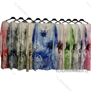Tunika Oversize Chiffon Kurzarm Damen Übergröße (2XL/3XL/4XL ONE SIZE) ITALIAN FASHION IMC23250