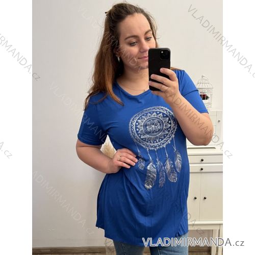 T-Shirt vayage Kurzarm Frauen (uni s / m) ITALIAN FASHIONIM420165 schwarz 3xl / 4xl königsblau