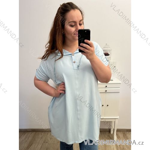 Shirt verlängert 3/4 Langarm Damen (L/XL/2XL ONE SIZE) ITALIAN FASHION IM423025 2XL/3XL hellblau