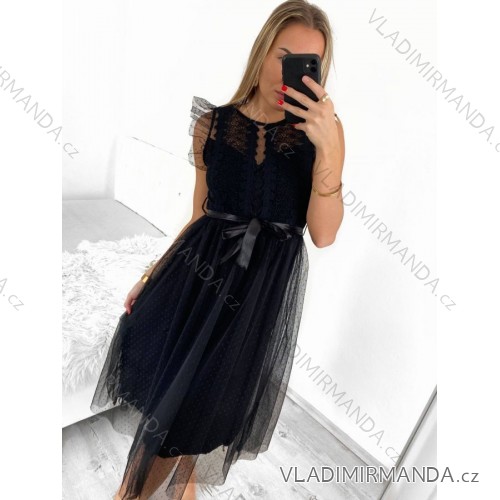 Šaty elegantní krátké bez rukávu společenské dámské (S/M ONE SIZE) ITALSKÁ MÓDA IMM22Q52233 schwarz