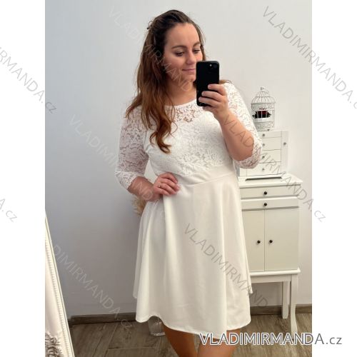Shirt verlängert 3/4 Langarm Damen (L/XL/2XL ONE SIZE) ITALIAN FASHION IM423025 XL/2XL weiß