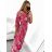 Langes Chiffon-Kurzarmkleid für Damen (S/M ONE SIZE) ITALIAN FASHION IMWGM23456