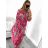Langes Chiffon-Kurzarmkleid für Damen (S/M ONE SIZE) ITALIAN FASHION IMWGM23456 S/M pink