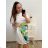 Šaty dlouhé krátký rukáv dámské nadrozměr (L/XL ONE SIZE) ITALSKá MóDA IM423064 2XL/3XL grün