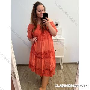 Kurzärmliges Sommerkleid aus Baumwolle für Damen (Einheitsgröße S/M) ITALIAN FASHION IM722253