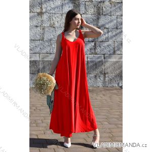 Langes Sommerkleid mit Trägern für Damen (S/M ONE SIZE) ITALIAN FASHION IMD23239