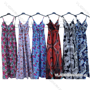 Langes Sommerkleid für Damen mit Trägern (S/M EINHEITSGRÖSSE) ITALIAN FASHION IMD23264