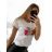 T-Shirt Kurzarm Frauen (UNI S-M) ITALIENISCHE MODE IMM20330 S/M weiß