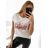 T-Shirt Kurzarm Frauen (UNI S-M) ITALIENISCHE MODE IMM20330 S/M weiß