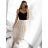 Langes Chiffon-Kurzarmkleid für Damen (S/M ONE SIZE) ITALIAN FASHION IMWGM23456 S/M béžová