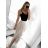 Langes Chiffon-Kurzarmkleid für Damen (S/M ONE SIZE) ITALIAN FASHION IMWGM23456 S/M béžová