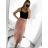 Langes Chiffon-Kurzarmkleid für Damen (S/M ONE SIZE) ITALIAN FASHION IMWGM23456 S/M béžová